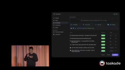Taskade AI CEO John Xie speaks at HubSpot/AWS Startup Summit 2024