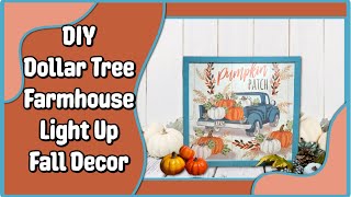 DIY Fall Farmhouse Truck Pumpkin Patch Light Decor | Fall Craft Ideas 2022 | Easy Dollar Tree DIYs