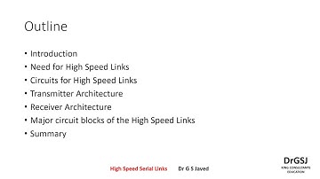 SERDES DESIGN Lec 01- Introduction to Circuit Design for High Speed Serial Links | Dr G S Javed