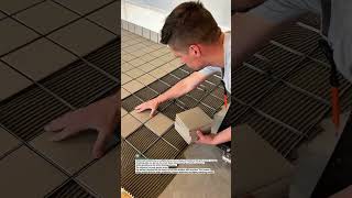 Fastest Tile Grid Installation! #tilework #construction #flooring
