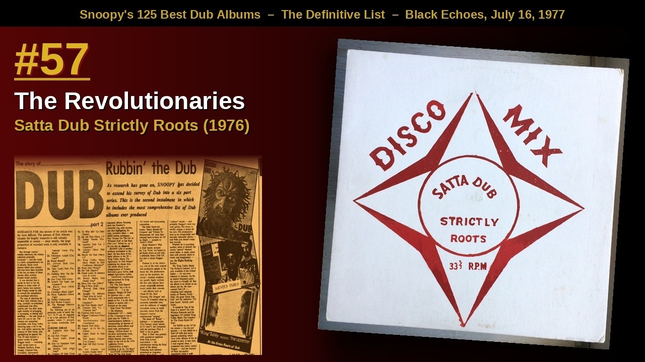 The Revolutionaries — Satta Dub Strictly Roots (1976) | Roots
