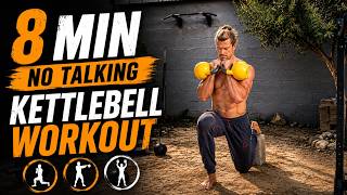 3 DRILLS KETTLEBELL WORKOUT/ ONLY 8 MINUTES. NO TALKING.