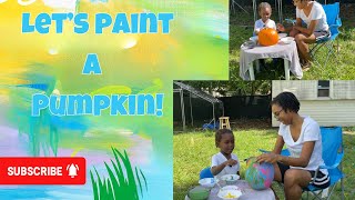 Painting a Pumpkin in our Backyard | Fun Fall Activities for Kids 🍁