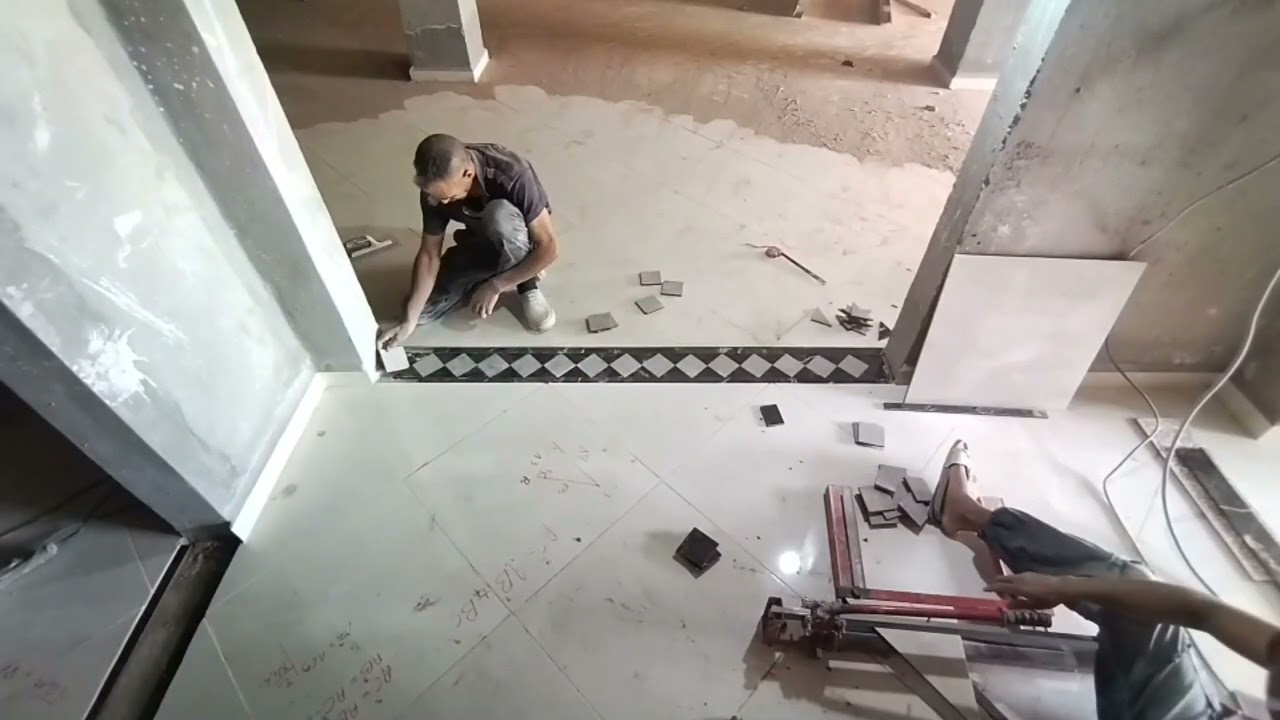 كيفية تركيب زربية الباب ( تركيب السيراميك)