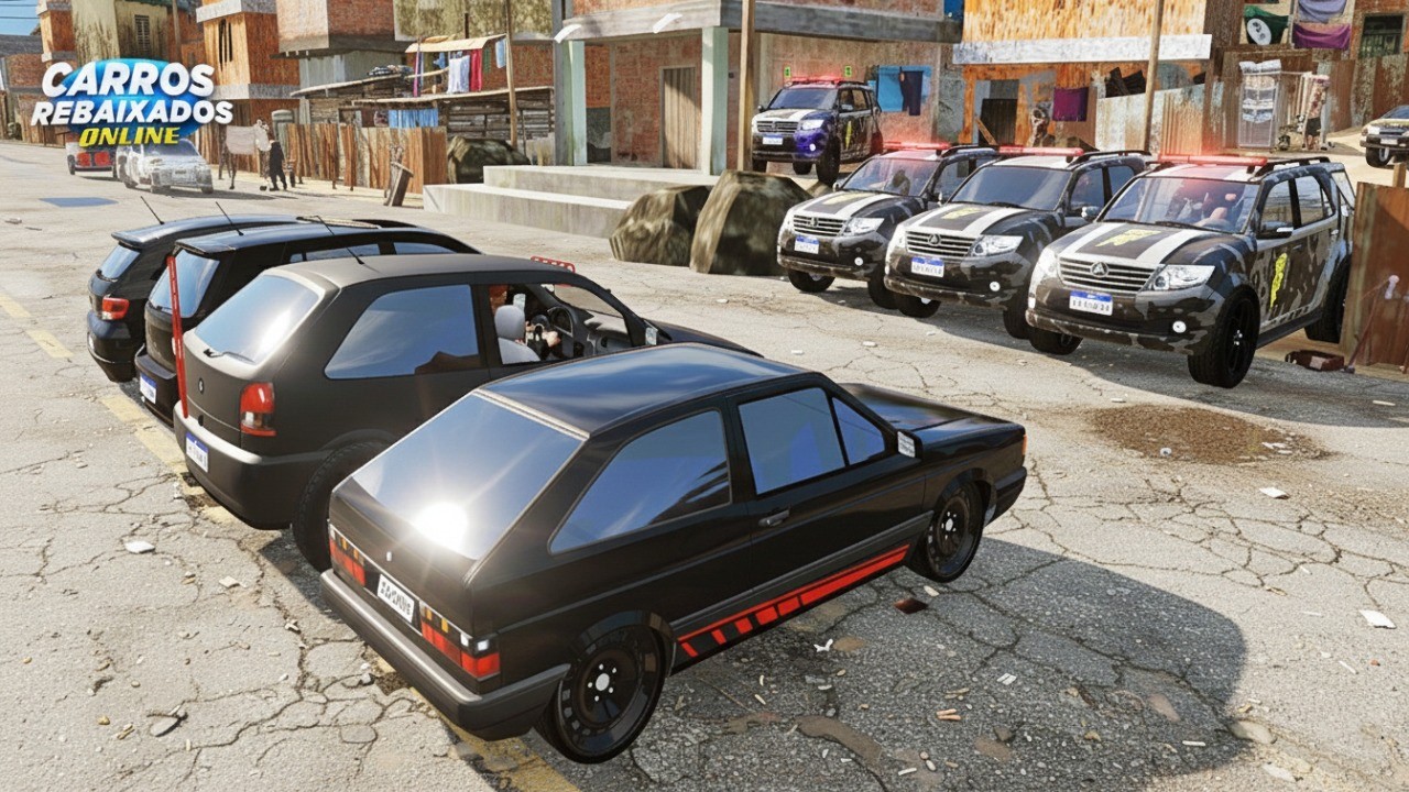 CARROS REBAIXADOS ONLINE | PEGA PEGA DE LADRÃO vs POLÍCIA FORÇA TÁTICA NA FAVELA