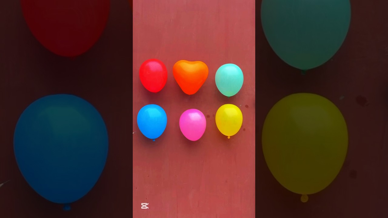 1 Orange Heart And 5 Different Balloons 