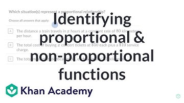 Identifying proportional & non-proportional functions | Grade 8 (TX TEKS) | Khan Academy