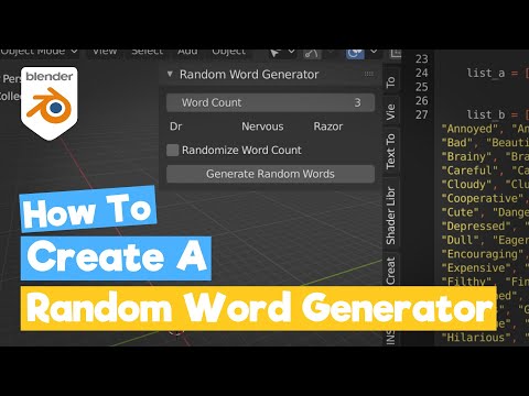Blender Python Tutorial : How to make a Random Word Generator [learn python for beginners]