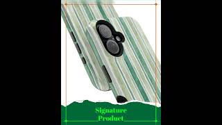 Aesthetic Tough Magsafe Green Stripes Watercolor Phone Case - For iPhone 17 Pro Max iPhone 16 Pro...