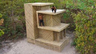 Build The Most Modern 4-story Bamboo Architecture Villas House  Design By Two Man In Forest by The Survival Wild 28,423 views 2 weeks ago 26 minutes