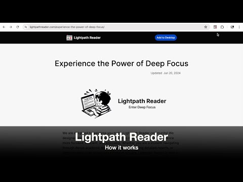 Lightpath Reader: Enter Deep Focus video preview 2
