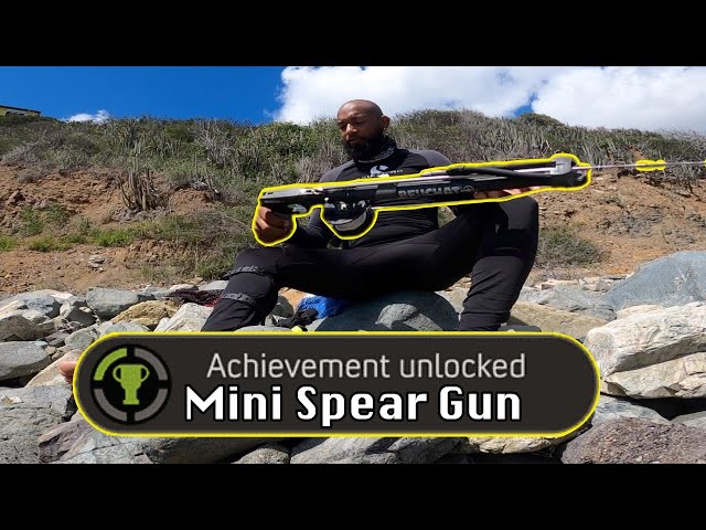 using a Mini spear Gun for the first time, Spear fishing Sint