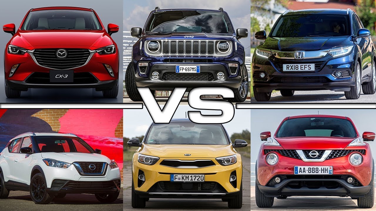 Mazda CX-3 vs Jeep Renegade vs Honda HR-V vs Nissan Kicks vs Kia Stonic vs Nissan Juke