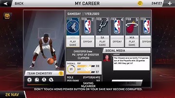 NBA2k20 Mobile MyCareer Minnesota Timberwolves at it LA Clippers Full Game play