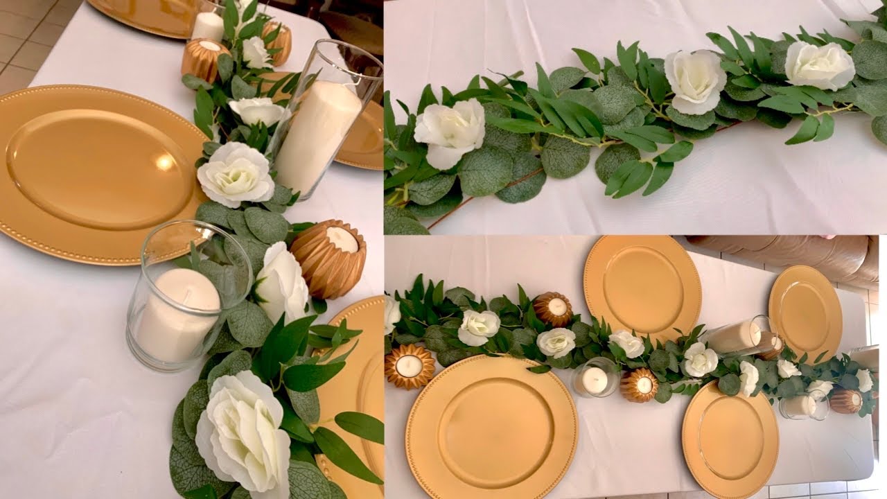 Diy wedding table garland | wedding decor - YouTube