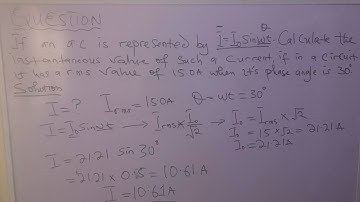If an a.c is represented by I = Iosinwt. Calculate the instantaneous value of such a current