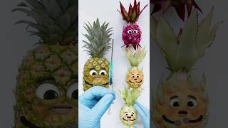 Pineapple C-section Fruit Surgery🍍 - TRIPLET sneezed in MY FACE🤢😂 #fruitsurgery #cute #foodsurgery