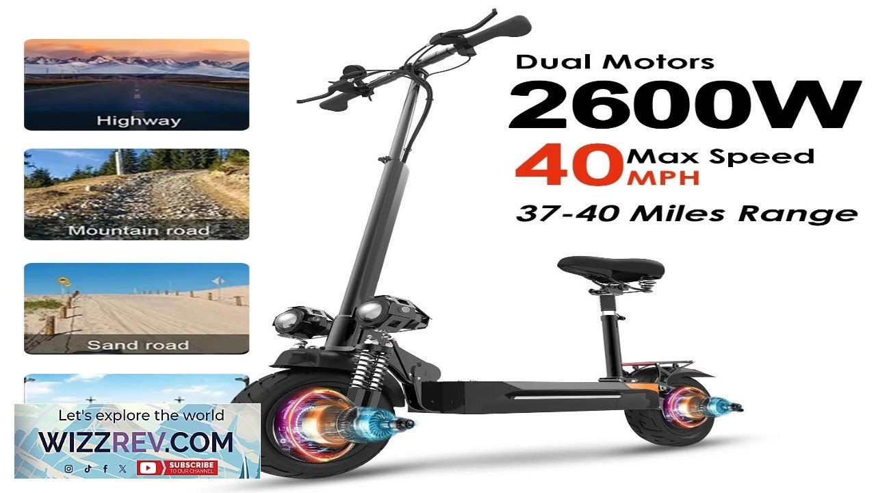 Foldable Electric Scooter with Seat for Adults 2600W Dual Motors Review