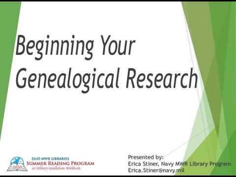 Beginning Your Genealogical Research