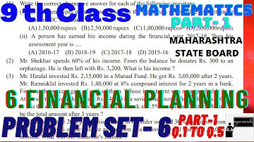9th std./Mathematics Part-1/ 6.Financial Planning/Problem set-6/Part-1/Q.1 to Q.5/ Expert with Gauri