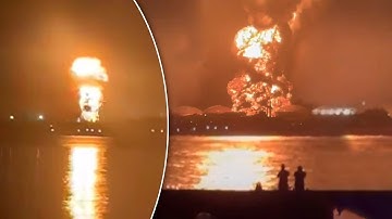 Massive fire in Crimea as Ukrainian drones hit one of the peninsula’s largest oil refineries
