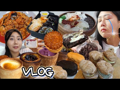 VLOG) 있나요,, 해장하다 울어본적...😢 디저트 위주 브이로그🥐🍰 근데 이제 해장 먹방을 곁들인... mukbang blog