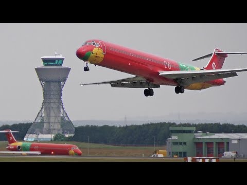 DAT Maddog MD-83 landing & takeoff at Newcastle Airport | Amazing Sound