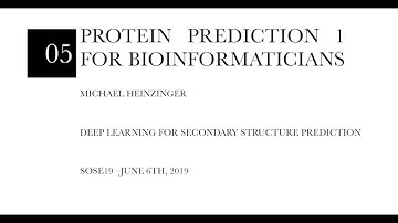 Protein Prediction 1 for Bioinformaticians – Lecture 6, Deep Learning for Sec. Str. Pred.