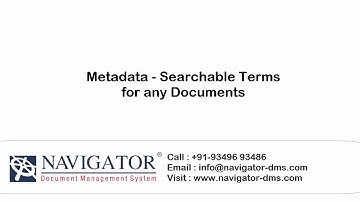 003 Navigator-DMS : Metadata / Index Terms