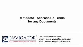 003 Navigator-DMS : Metadata / Index Terms