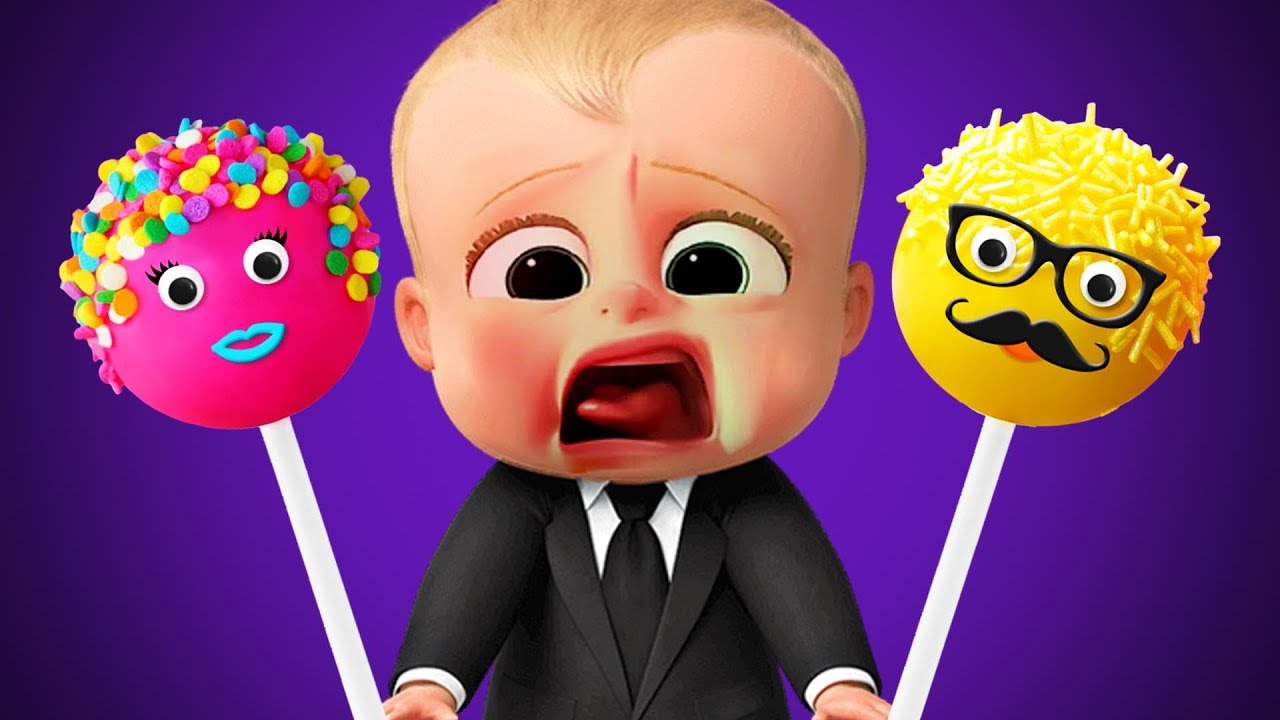 Boss Baby Crying Learn Colors Colorful Pop Cake Finger Family Songs