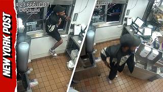Terrifying Moment Armed Man Climbs Through Taco Bell Drive Thru Demanding Service
