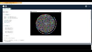 Processing de Nesne Tabanlı Programlama   Spiral Yörüngede Dönen Renkli Toplar