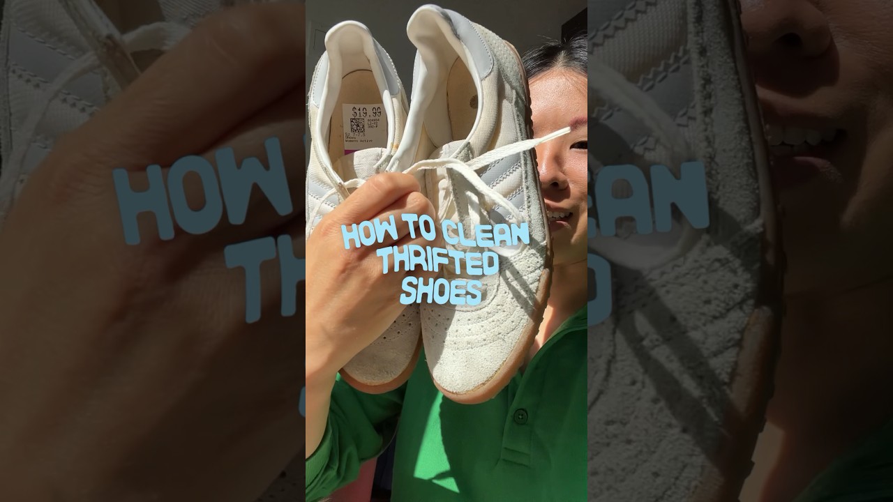 thrifted sneakers NEED this clean #howto #tipsandtricks #thriftedshoes #sneakers #thrifttips #shorts