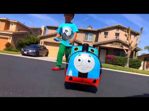 Imran Pretends Plays with Thomas and Friends Inflatable Big Blue Color ...