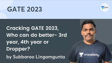 Cracking GATE 2023, Who can do better- 3rd year, 4th year or Dropper? | Subbarao Lingamgunta