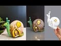 DIY Snail Fairy House Lamp - Air Dry Clay Craft - Gift Ideas