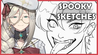 【DRAWING ZATSU】Spooky Sketches!🎃【NIJISANJI EN | Aia Amare 】のサムネイル