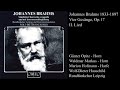 Johannes Brahms : Vier Gesänge, Op.17 - Wolf-Dieter Hauschild &amp; Leipziger Rundfunkchor (1983)