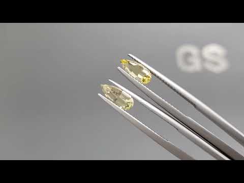 Pair of yellow Nigerian beryls in pear cut 1.54 carats Video  № 2