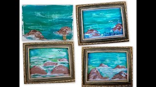 Интуитивная Живопись. Камни На Море. Рыбалка. Stones At The Sea. Fishing. Acrylic Painting.