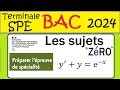 Equation diffrentielle sujets zro bac 2024  mathmatiquesex1a
