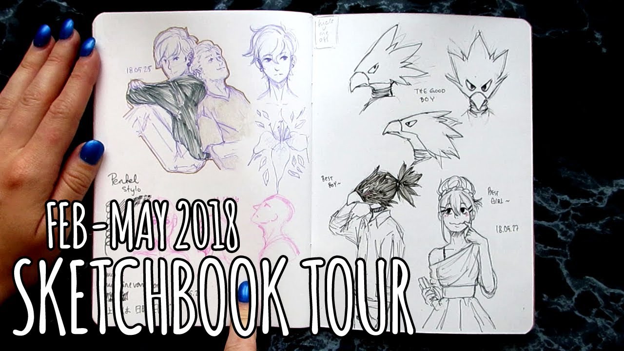 Sketchbook Tour - My children are my life (Feb 2018 - May 2018) - YouTube