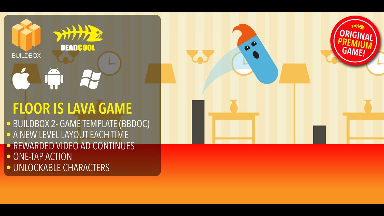 The Floor is Lava - Buildbox (BBDoc) Game Template For Reskinning!