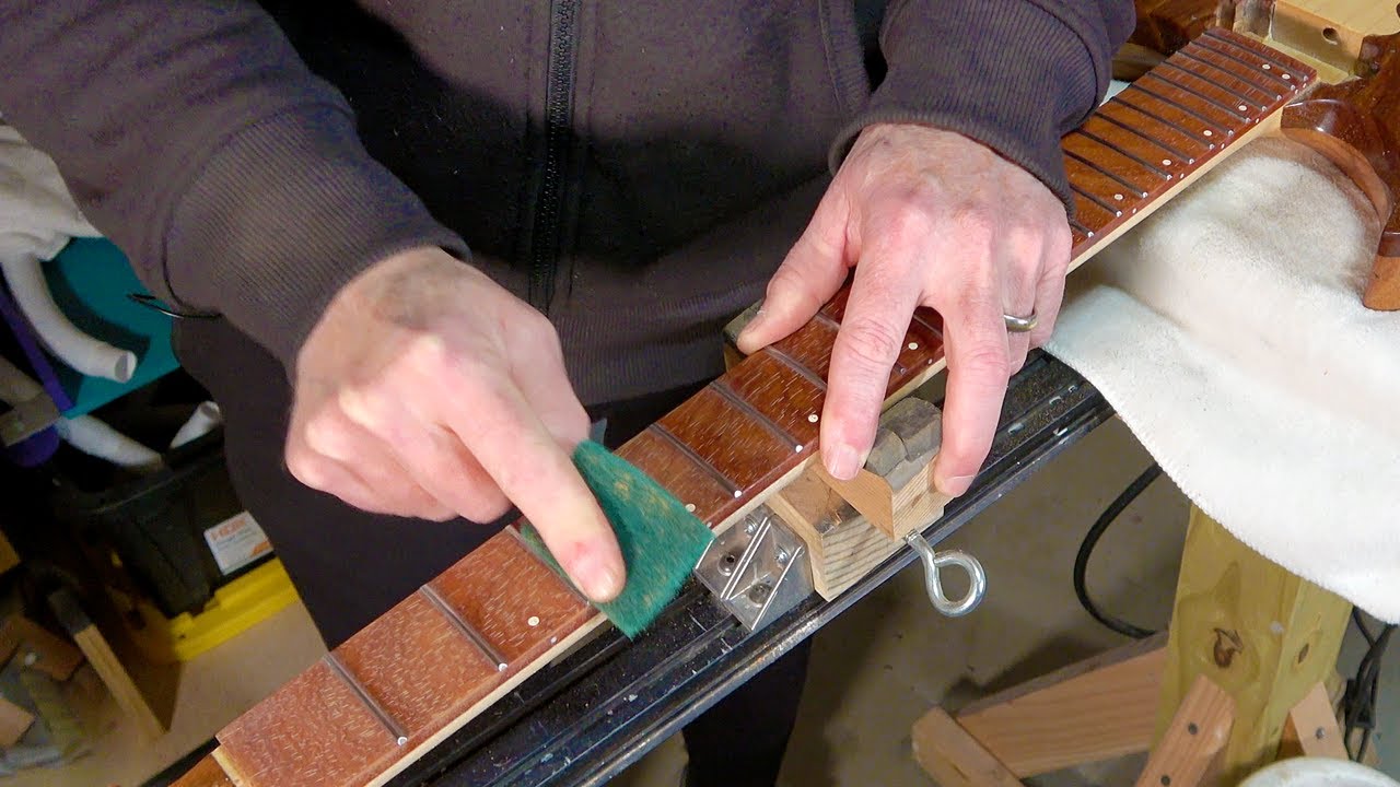 Building A Neck Through Guitar Part 20 Oiling The Fretboard YouTube