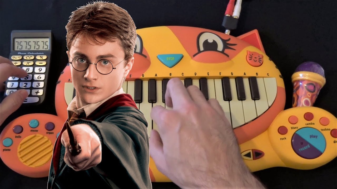 Harry Potter Theme On A Cat Piano And A Drum Calculator YouTube