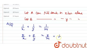 Pipes A and B when working together, can fill an empty tank in 24 hours. They work together for ...