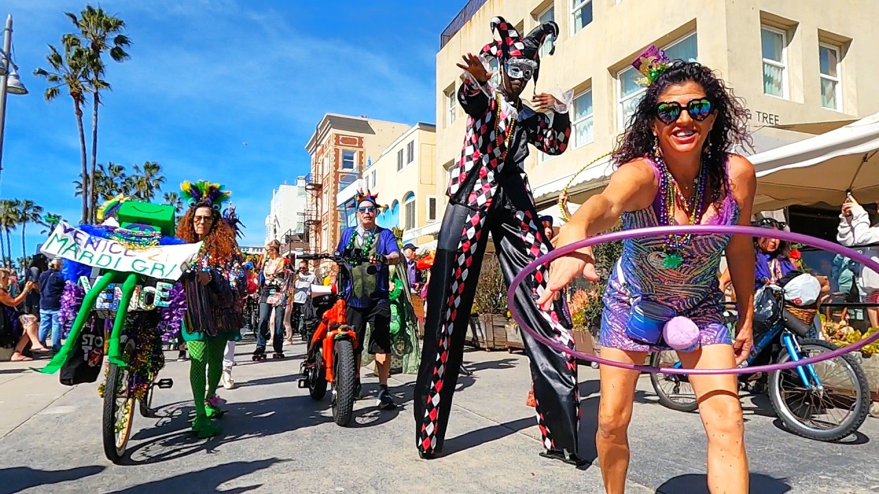 Venice Beach Mardi Gras Parade  takes over the Boardwalk
