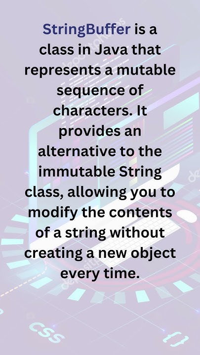 what is StringBuffer in java | java programming | - YouTube