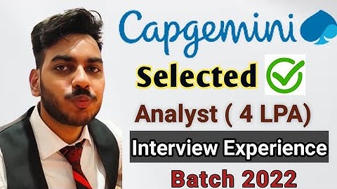 Capgemini Interview of Analyst(4LPA) |Interview Experience | Capgemini Interview |Analyst Role 2022|